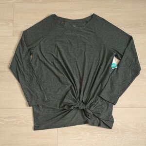 3/$10 Wander Dark Olive Gray Long Sleeve Twist Top